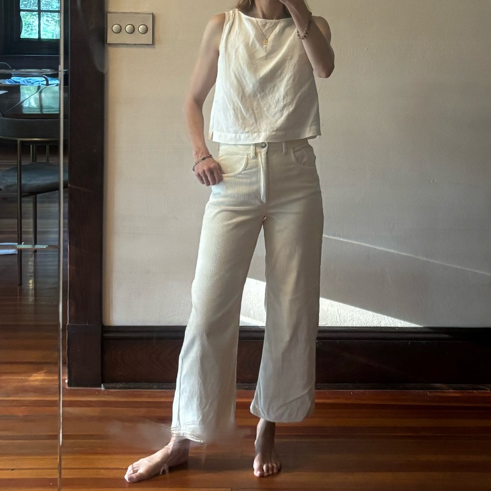 Sezane Le Crop Ecru - Size 2